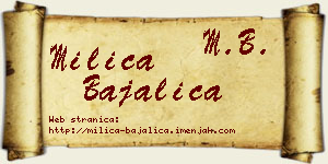 Milica Bajalica vizit kartica